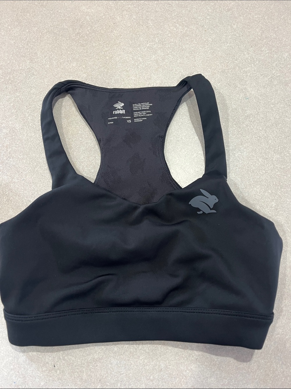 Rabbit Racerback Sports Bra in Black